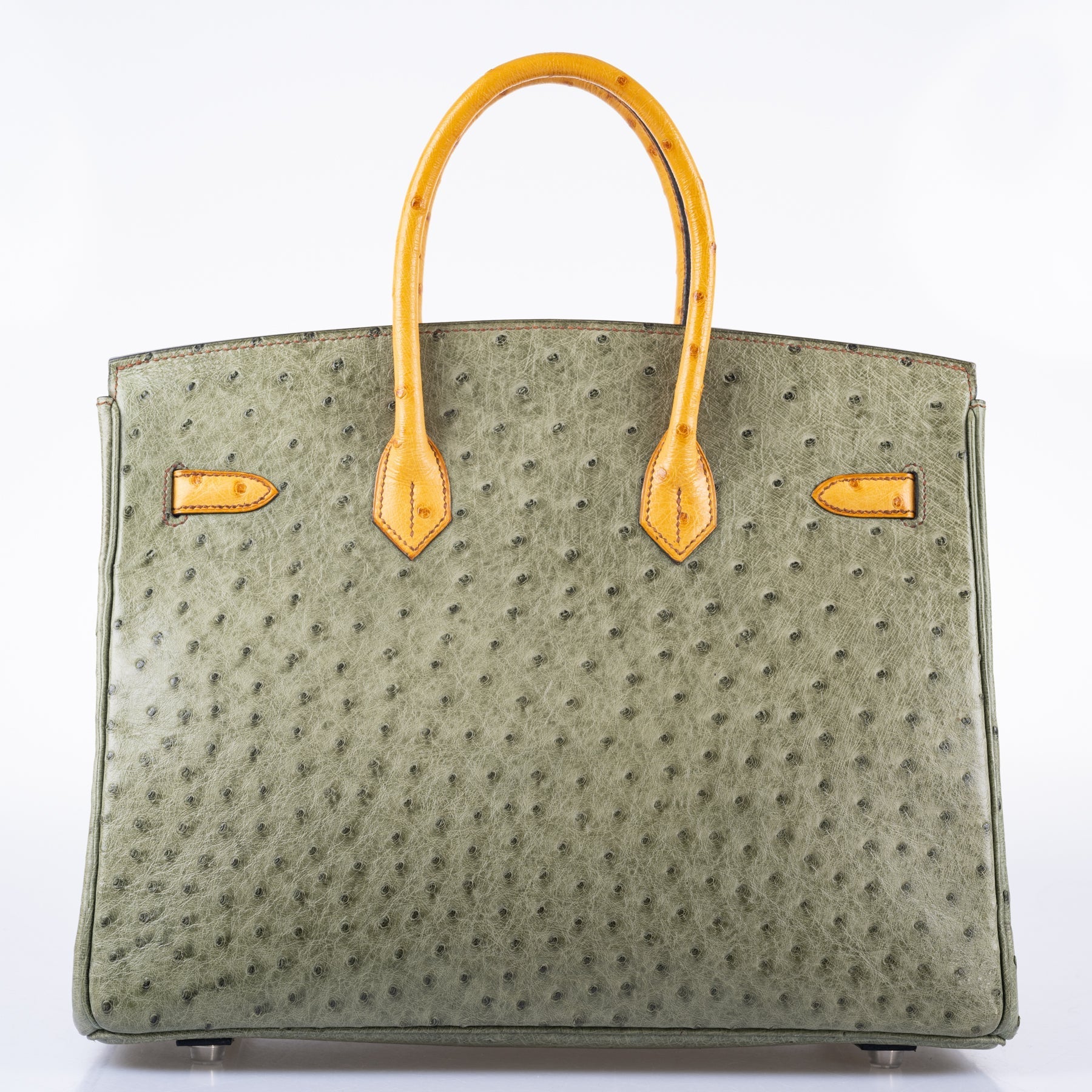 Hermès Birkin 35 Special Order Vert Olive & Sable Ostrich Palladium Hardware