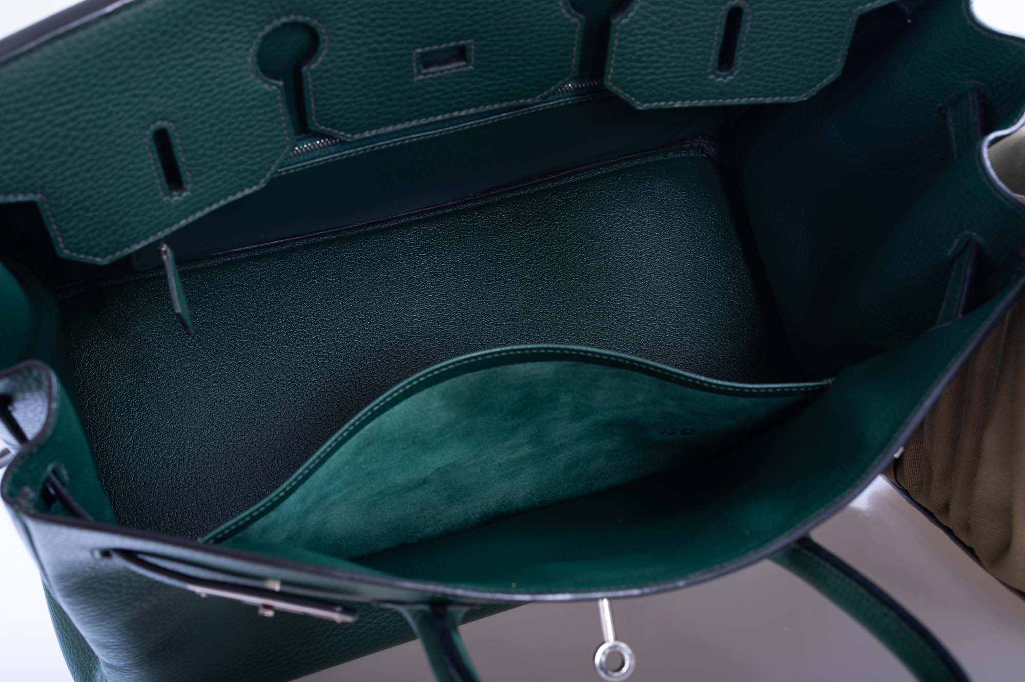 Hermès Birkin 35 Vert Fonce Ardenne Palladium Hardware