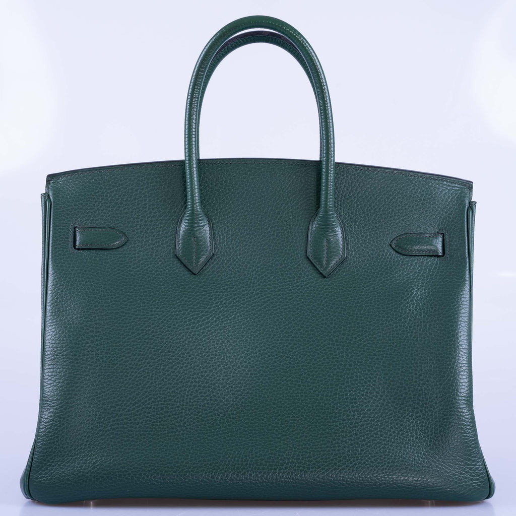 Hermès Birkin 35 Vert Fonce Ardenne Palladium Hardware