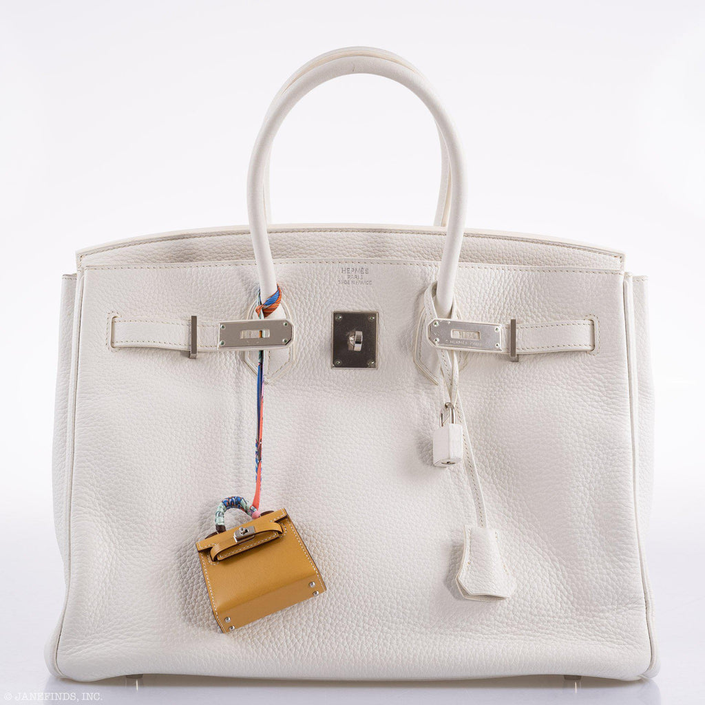 Hermès Birkin 35 White Clemence leather Palladium Hardware - N Square