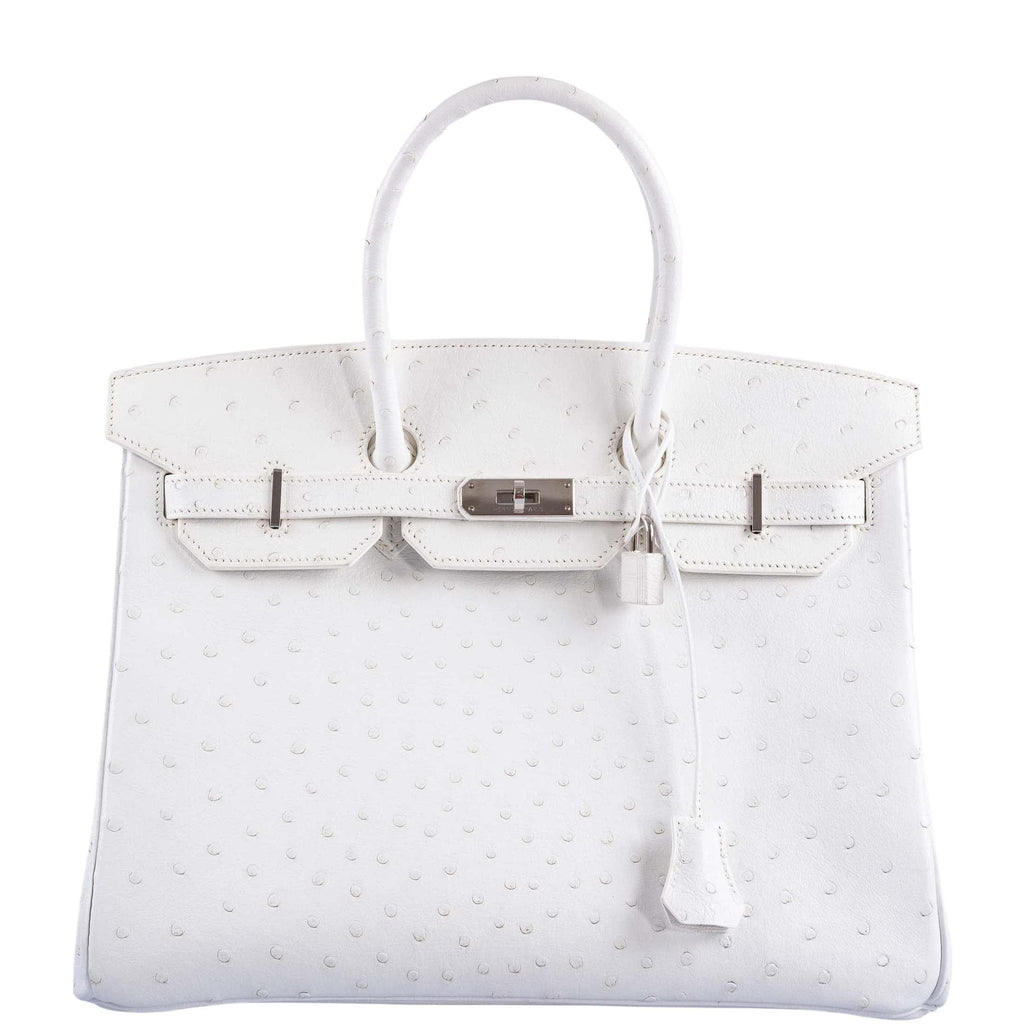 Hermès Birkin 35 White Ostrich with Palladium Hardware
