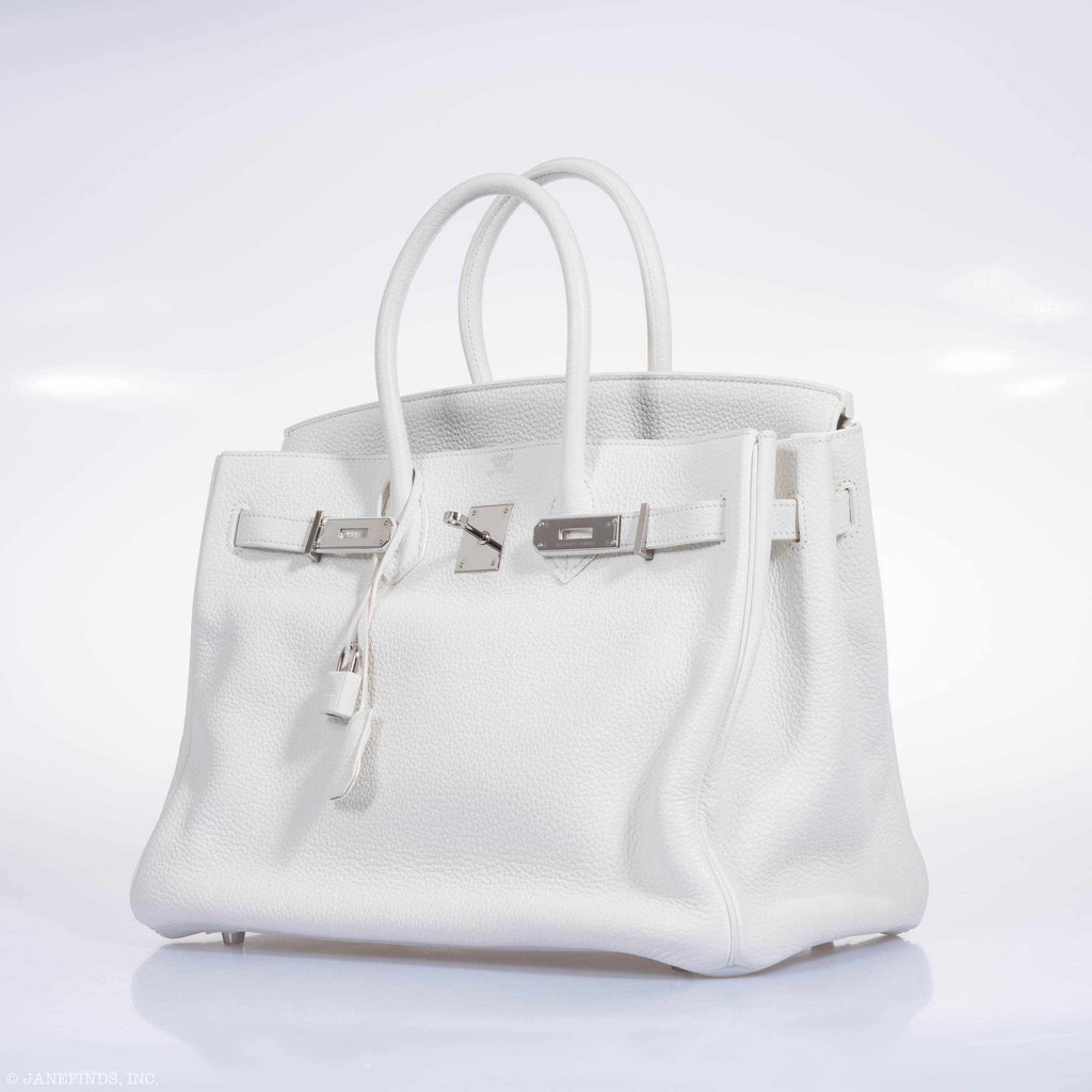 Hermès Birkin 35 White Taurillon Clemence Palladium Hardware