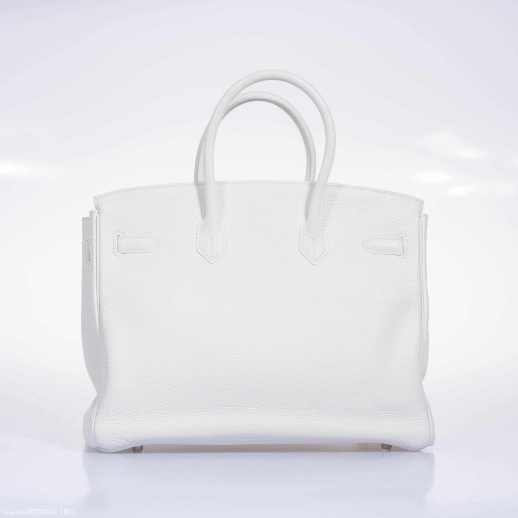 Hermès Birkin 35 White Taurillon Clemence Palladium Hardware