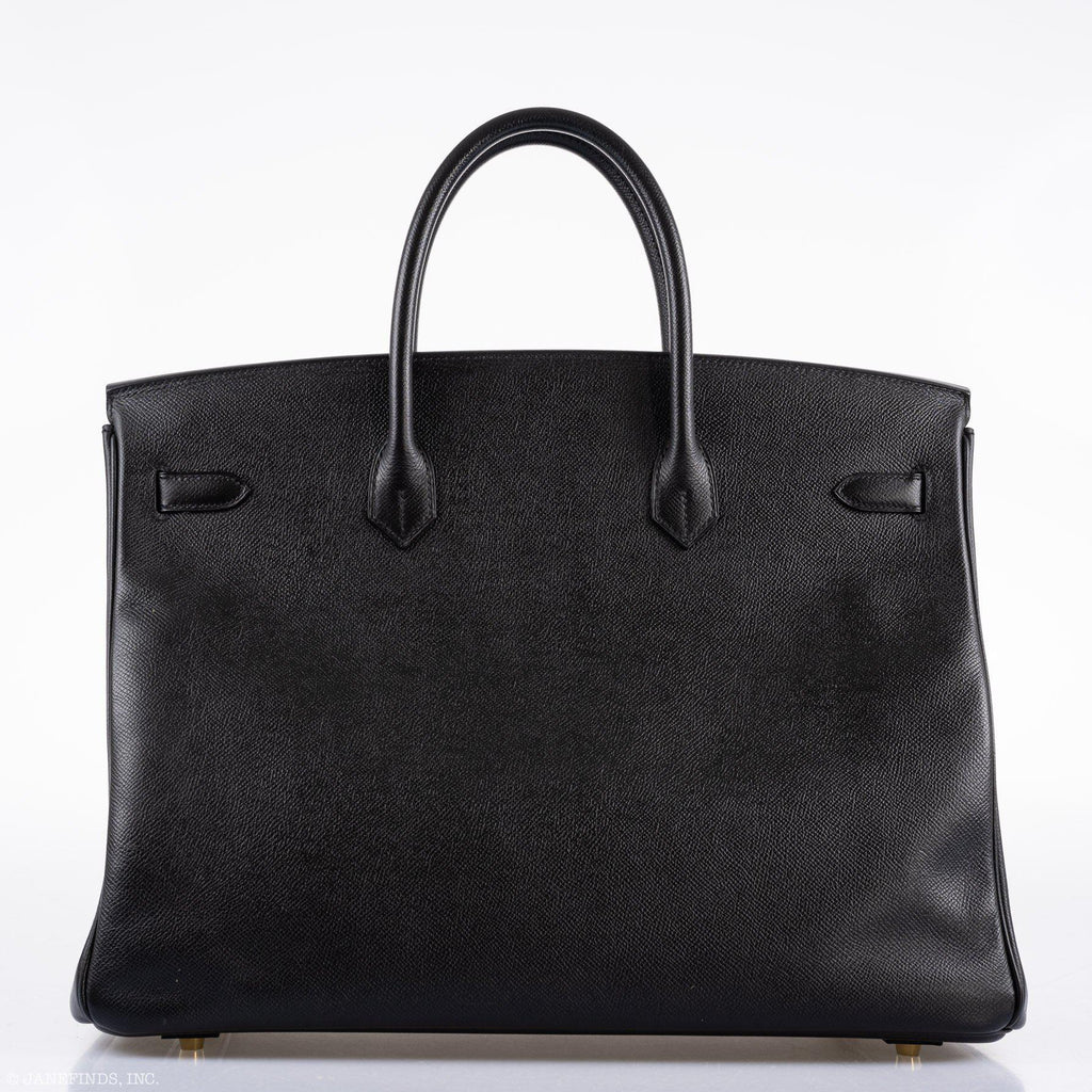 Hermès Birkin 40 Black Epsom Leather Gold Hardware - 2011, Square O