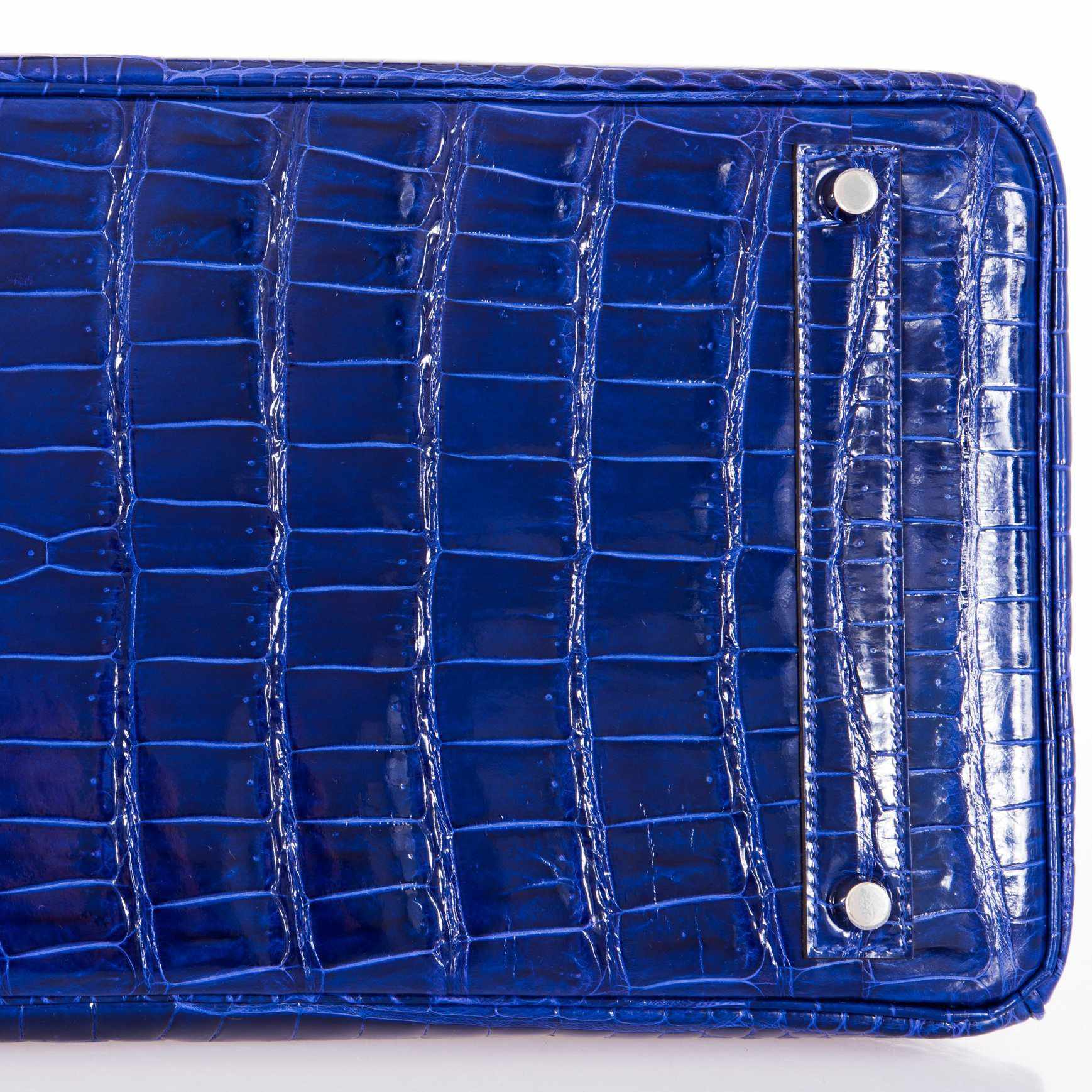 Hermès Birkin 40 Blue Electric Crocodile Porosus Palladium Hardware