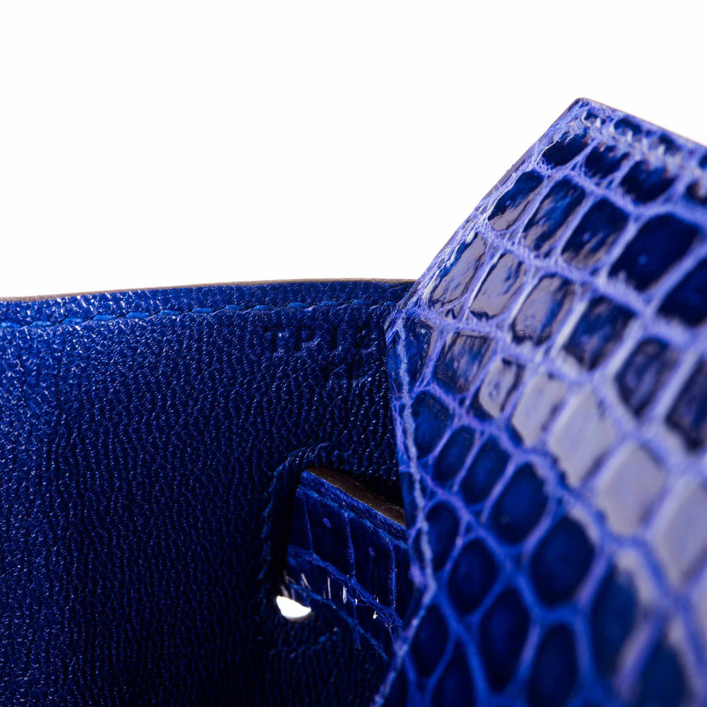 Hermès Birkin 40 Blue Electric Crocodile Porosus Palladium Hardware