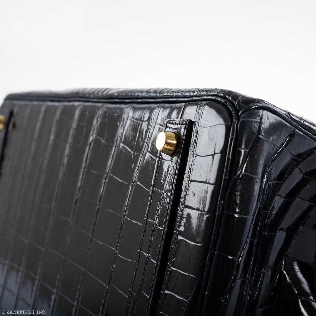 Hermès Birkin 40 Blue Nuit Porosus Crocodile Gold Hardware - 2016, X