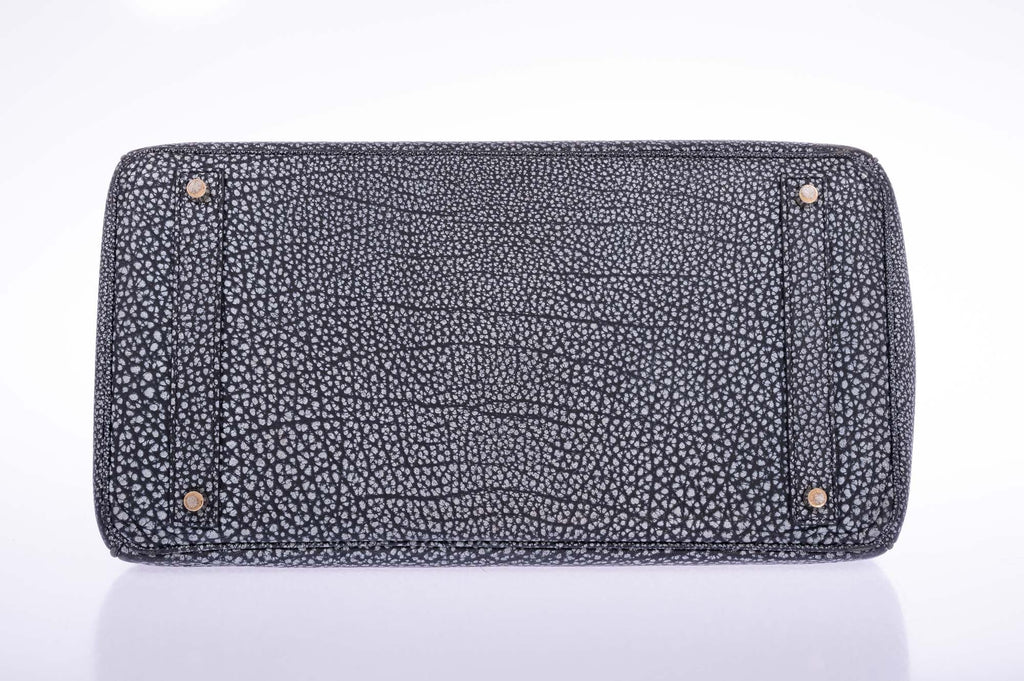 Hermès Birkin 40 Dalmatian Buffalo Metallic Silver Palladium Hardware
