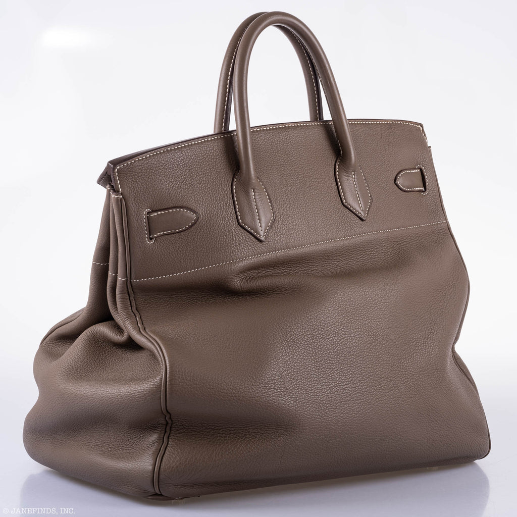 Hermès Birkin 40 HAC Etoupe Clemence Palladium Hardware
