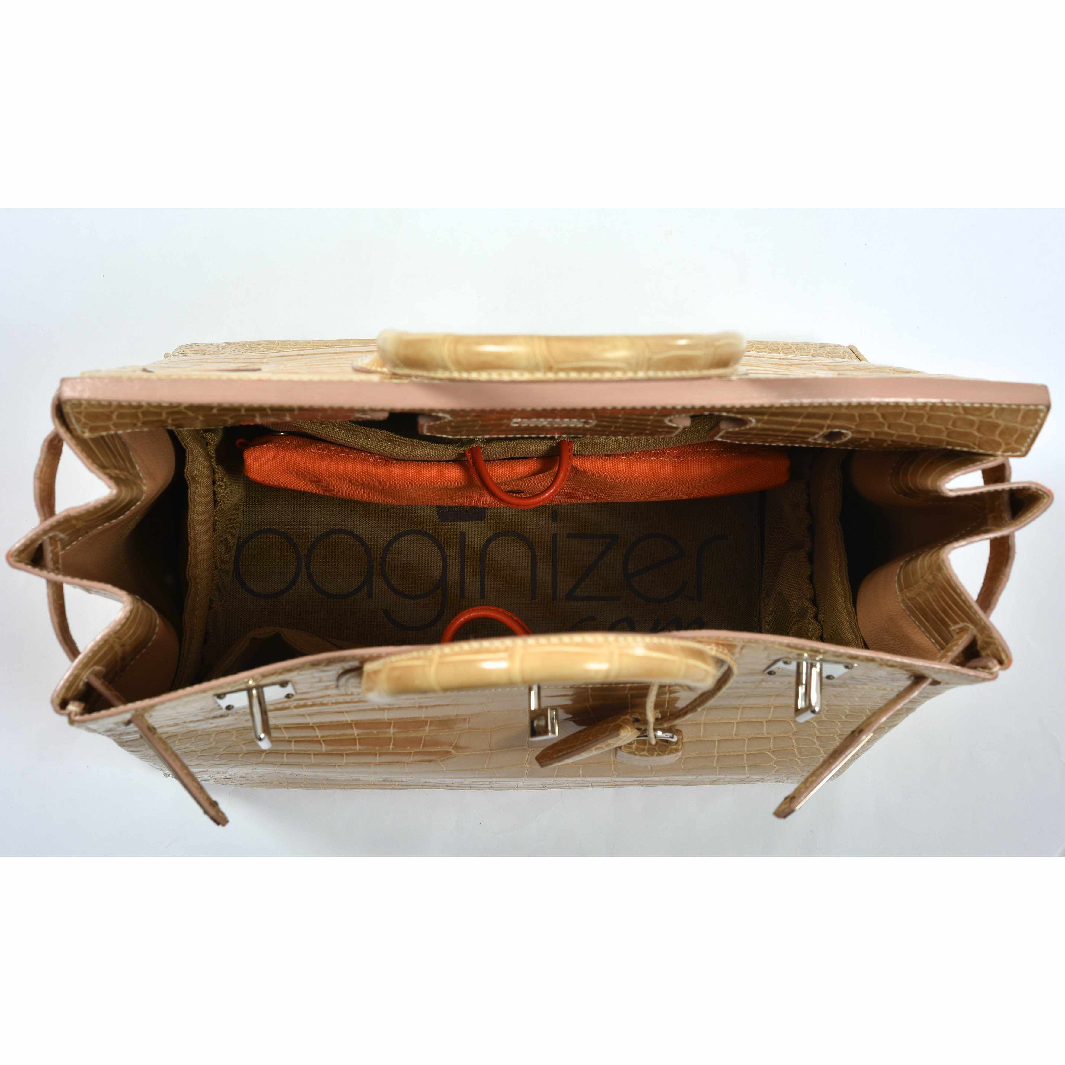 Hermès Birkin 40 HAC Poussiere Porosus Crocodile Beige Palladium Hardware