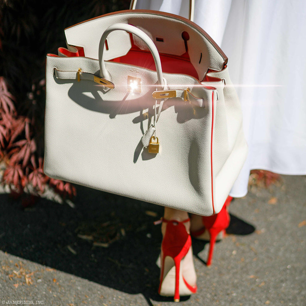Hermès Birkin 40 HSS Craie And Vermillion Red Togo Gold Hardware