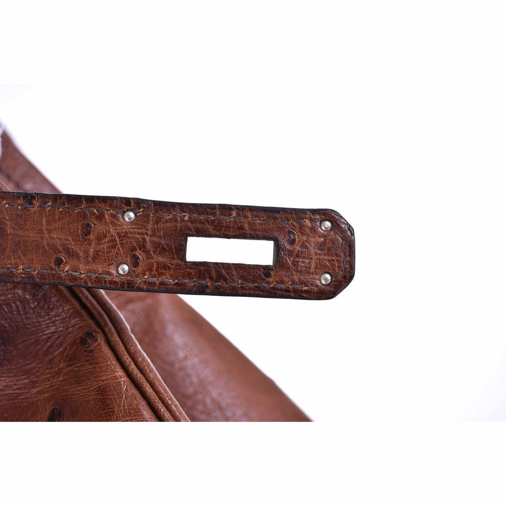 Hermès Birkin 40 Noisette Chevre Leather Beige Ostrich Palladium Hardware