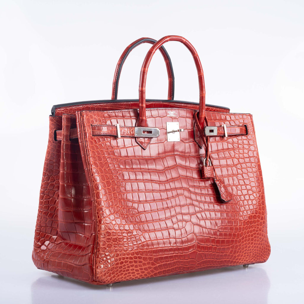Hermès Birkin 40 Rouge H Matte Porosus Crocodile with Palladium Hardware
