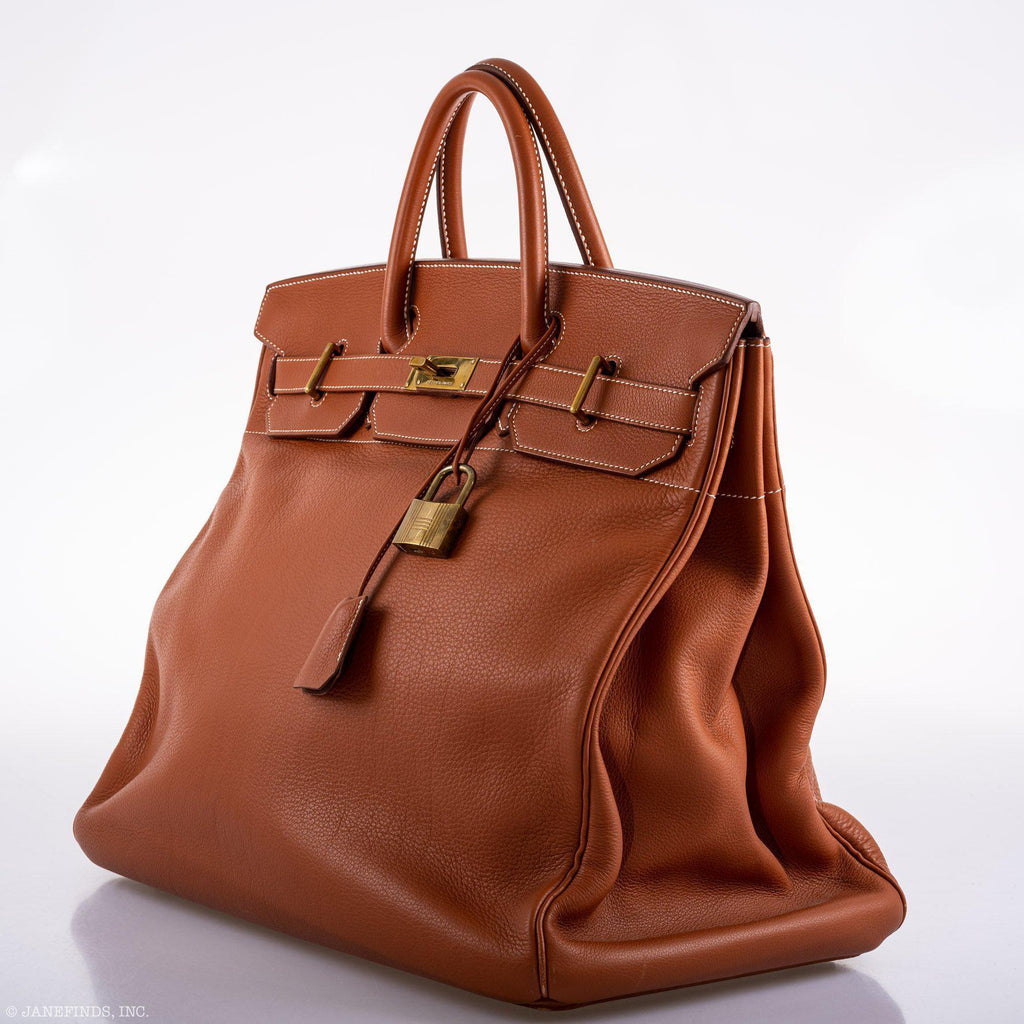 Hermès Birkin 45 HAC Etrusque Clemence leather Gold Hardware