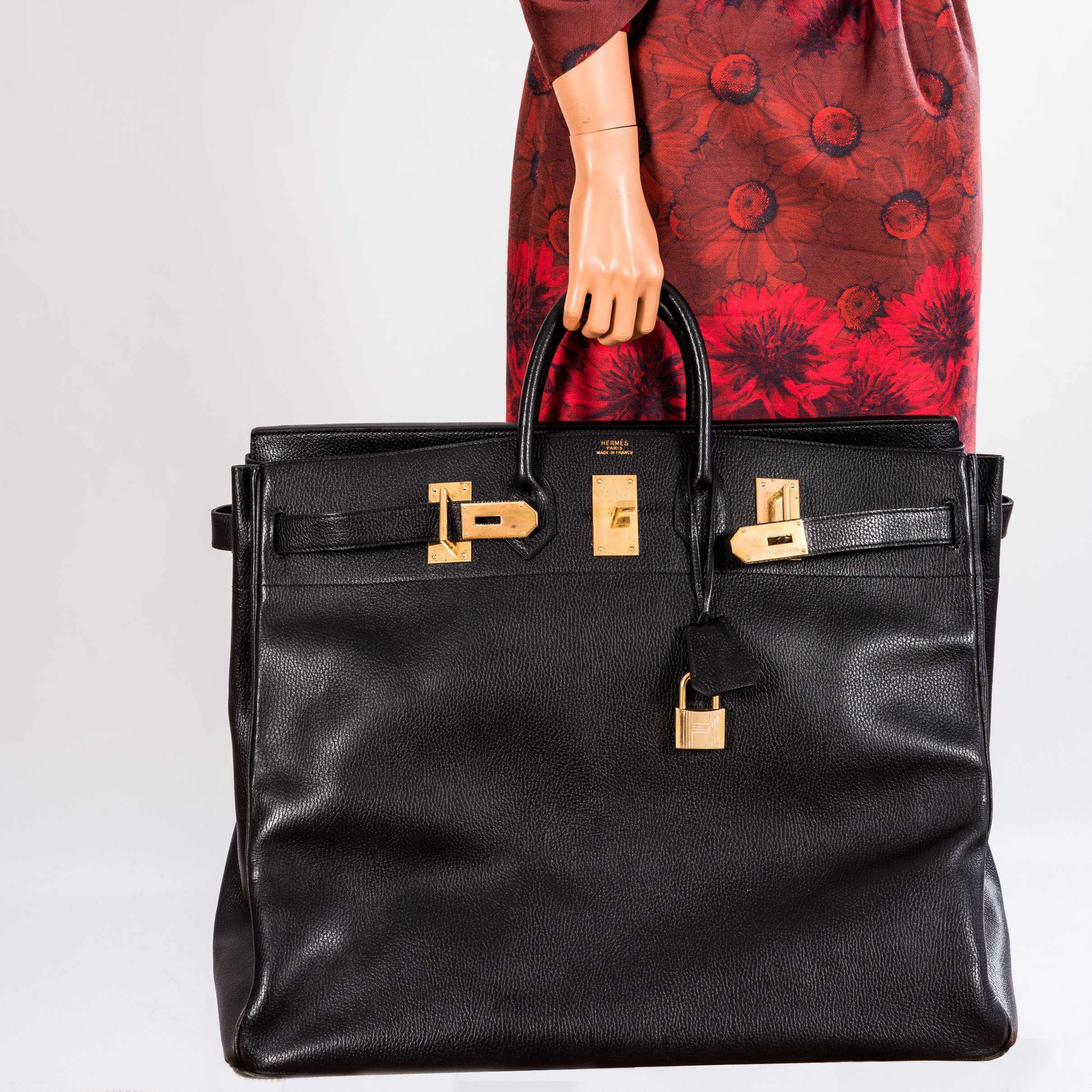 Hermès Birkin 55 Travel Black Clemence Leather Palladium Hardware