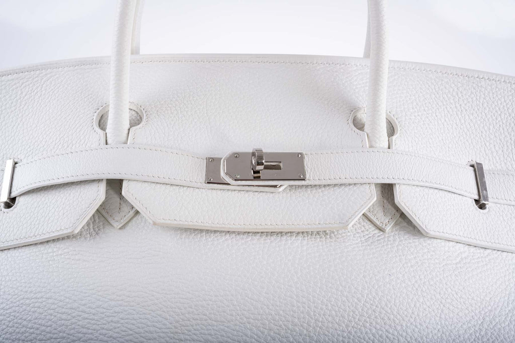Hermès Birkin 55 White Togo Palladium Hardware Travel Bag
