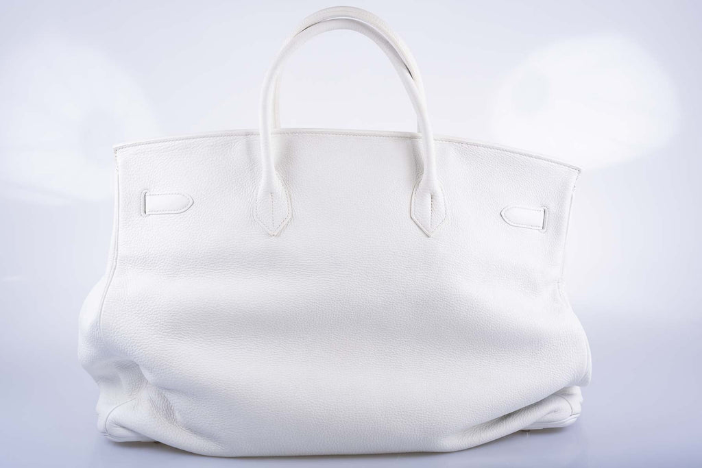 Hermès Birkin 55 White Togo Palladium Hardware Travel Bag