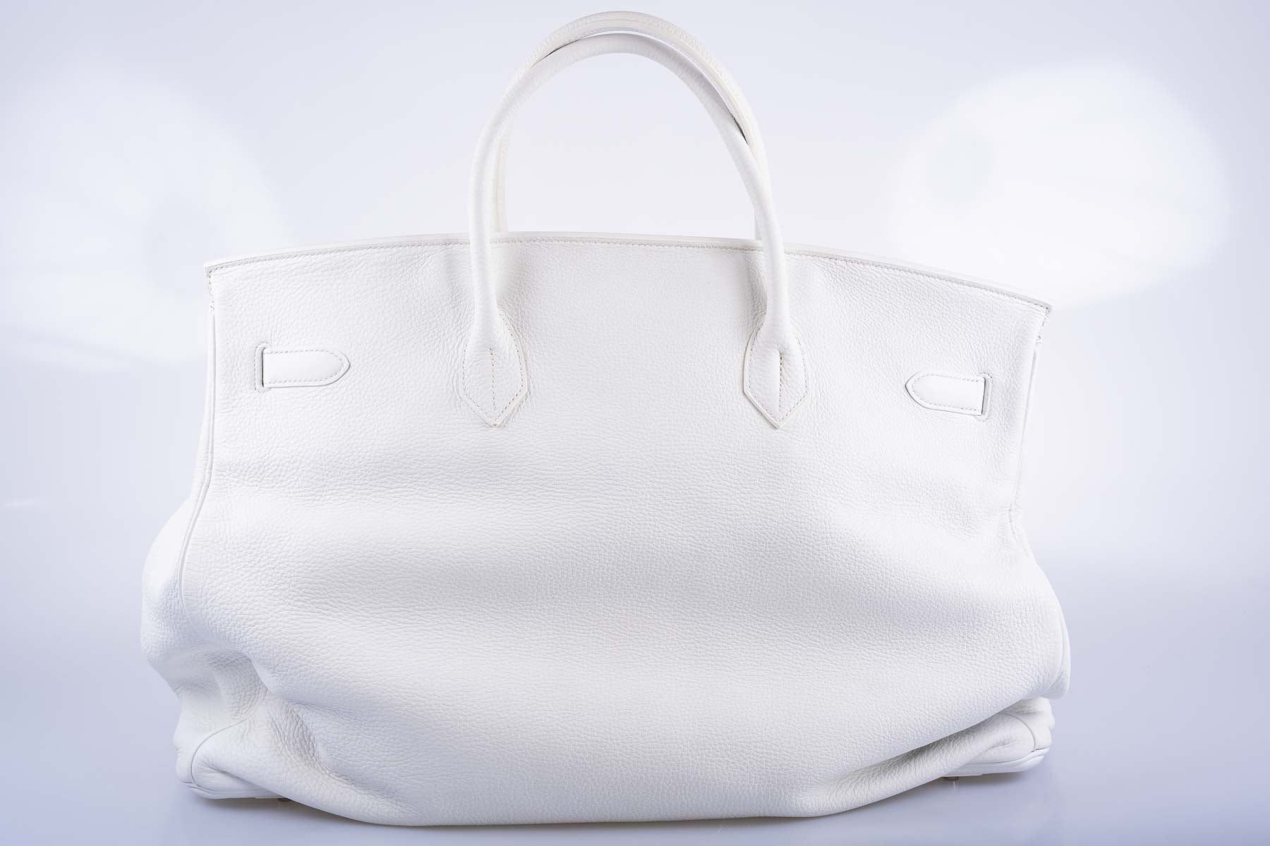 Hermès Birkin 55 White Togo Palladium Hardware Travel Bag