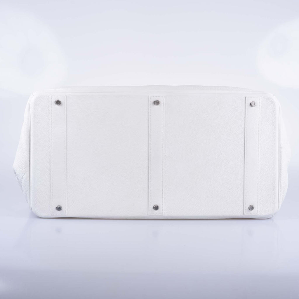 Hermès Birkin 55 White Togo Palladium Hardware Travel Bag