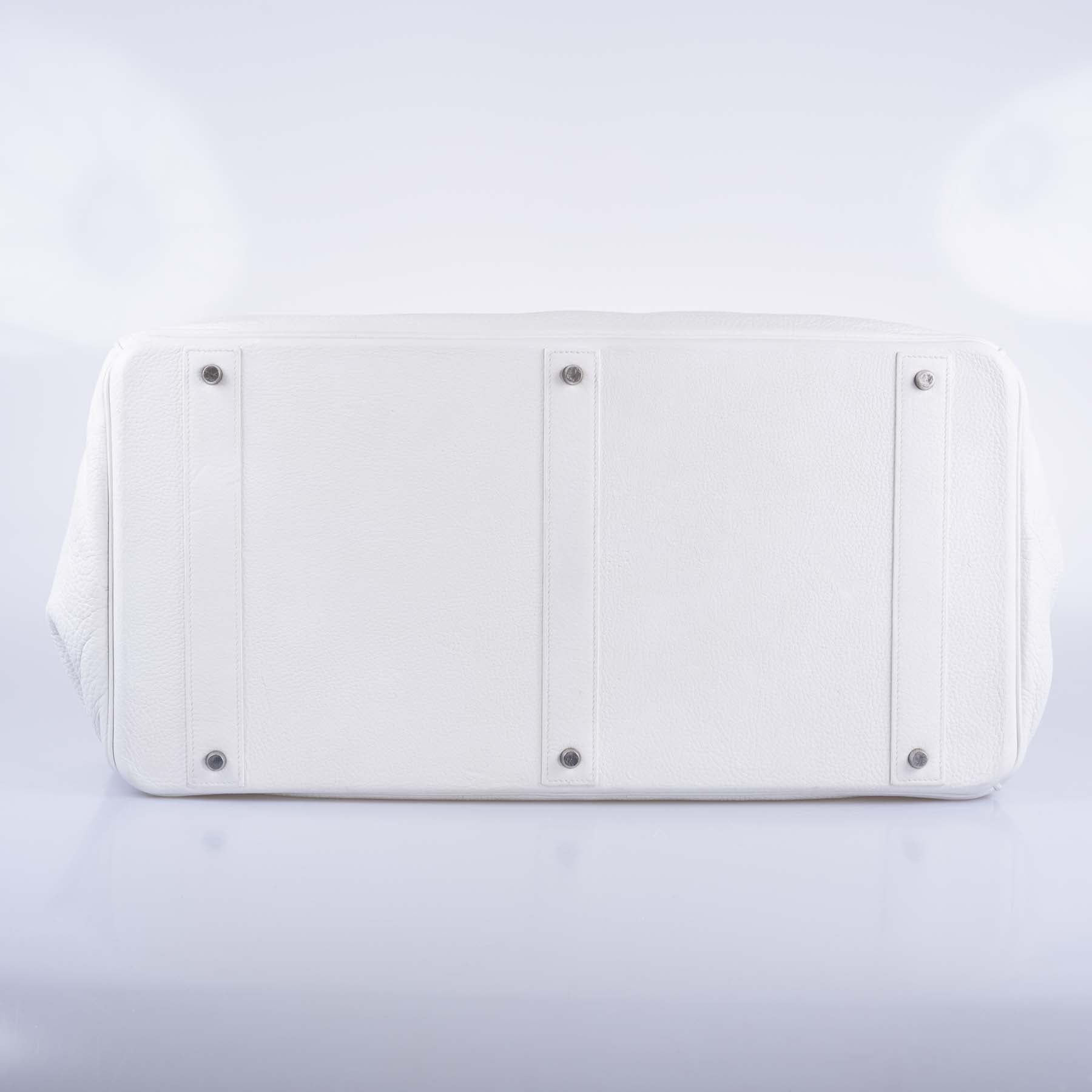 Hermès Birkin 55 White Togo Palladium Hardware Travel Bag