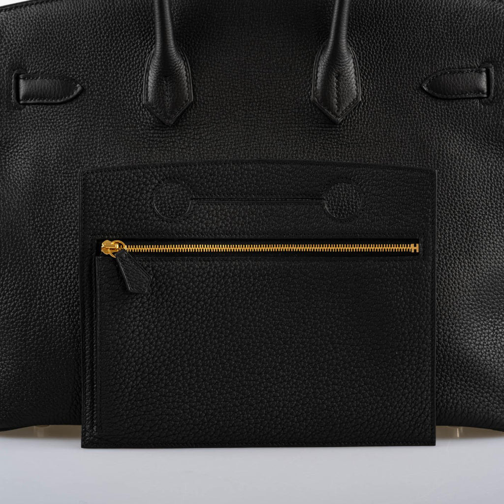 Hermès Birkin Pochette Backpocket Black Togo With Gold Hardware
