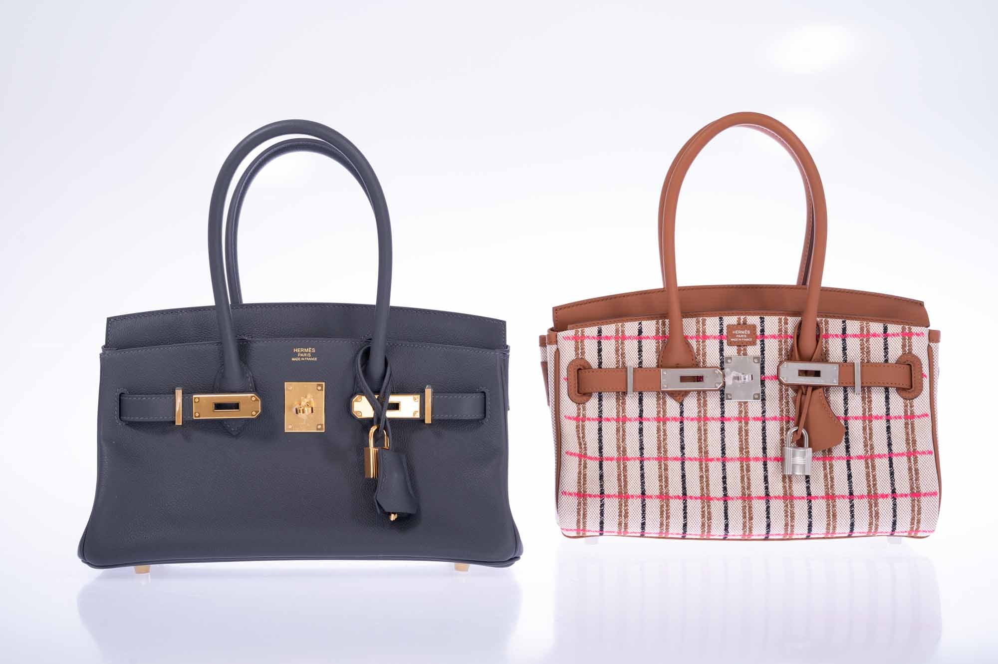 Hermès Birkin Shoulder Light 29 in Gold Evercolor and Embroidered Rose Pop, Black, Gold Toile Palladium Hardware