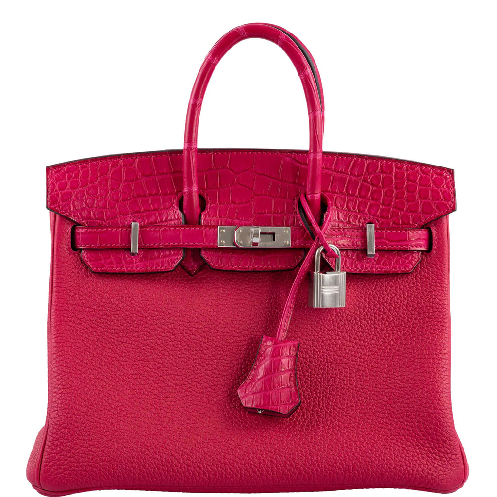 Hermès Birkin Touch 25 Framboise Togo & Matte Alligator Palladium Hardware - 2021, Z