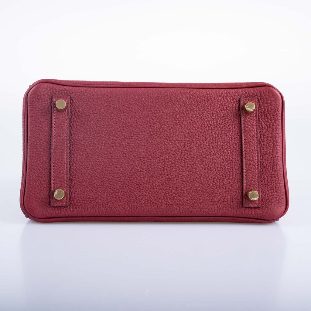 Hermès Birkin Touch 25 Rouge Grenat Matte Alligator and Togo Gold Hardware