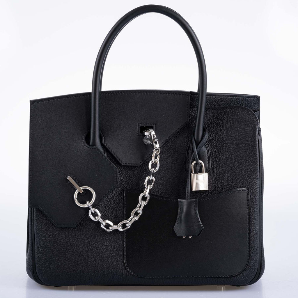 Hermès Birkin en Desordre Black Togo and Swift Palladium Hardware