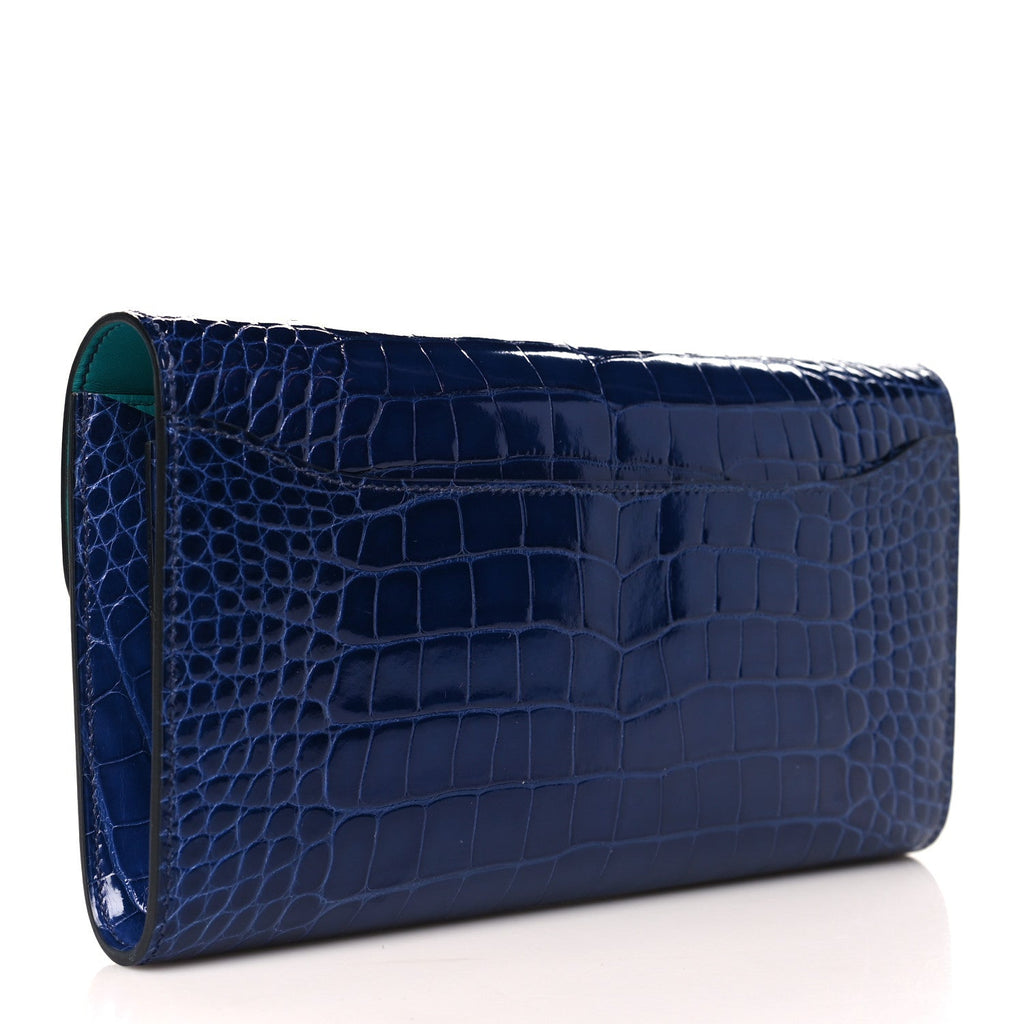 HERMÈS SHINY ALLIGATOR CONSTANCE WALLET