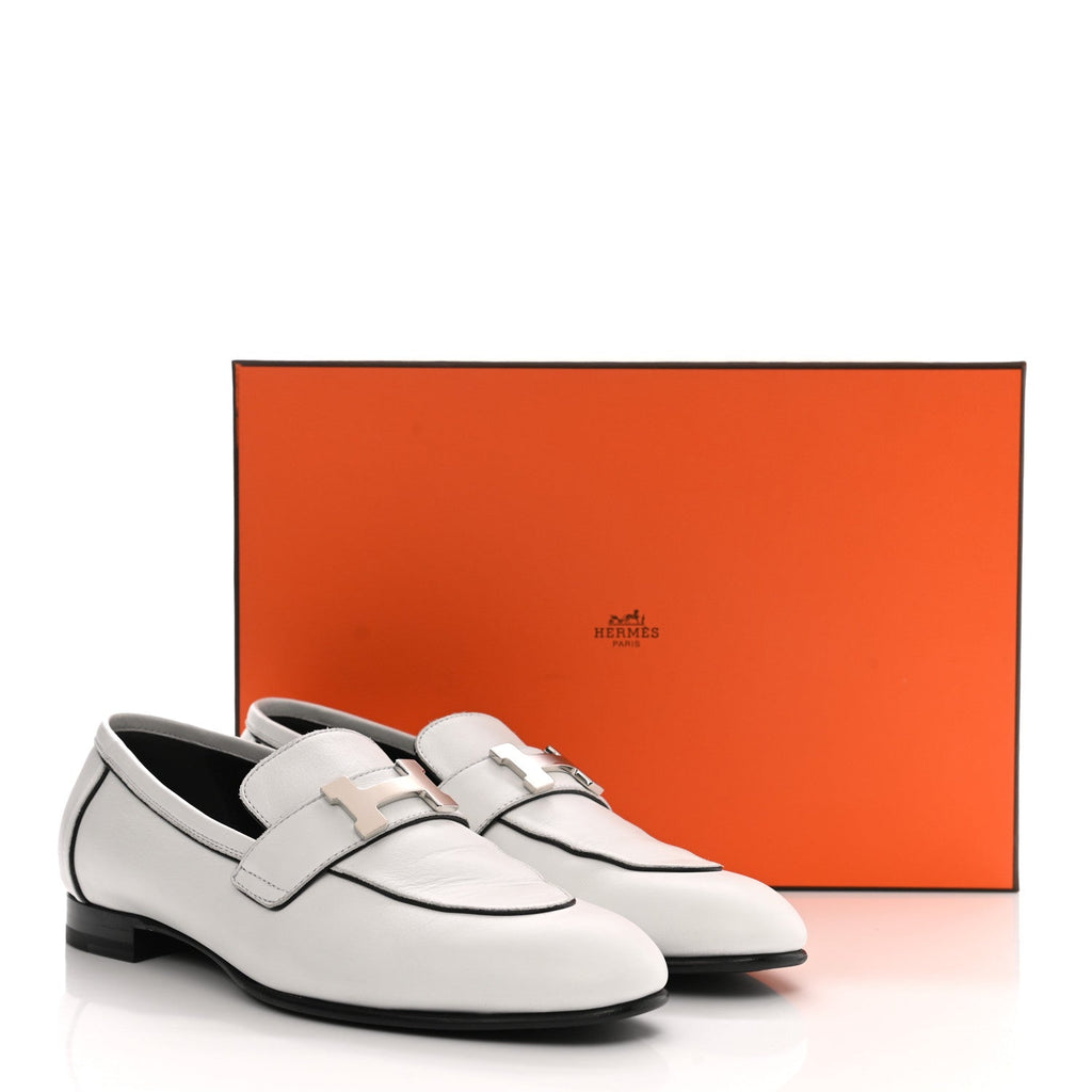 HERMÈS LADIES PARIS CALFSKIN LEATHER LOAFERS
