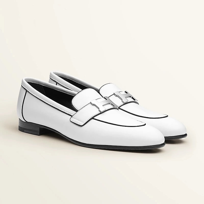 HERMÈS LADIES PARIS CALFSKIN LEATHER LOAFERS