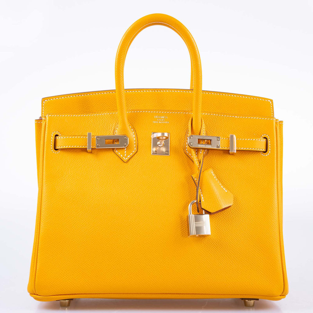 Hermès Candy Birkin 25 Jaune d'Or Epsom and Potiron Permabrass Hardware