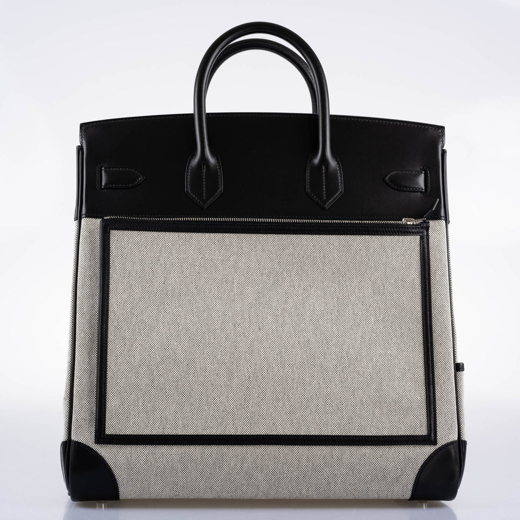Hermès Cargo HAC Birkin 40 Black Box and Toile Palladium Hardware
