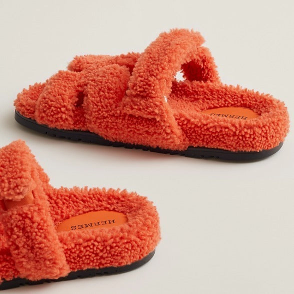 HERMÈS CHYPRE TECHNO WOOLSKIN SANDALS