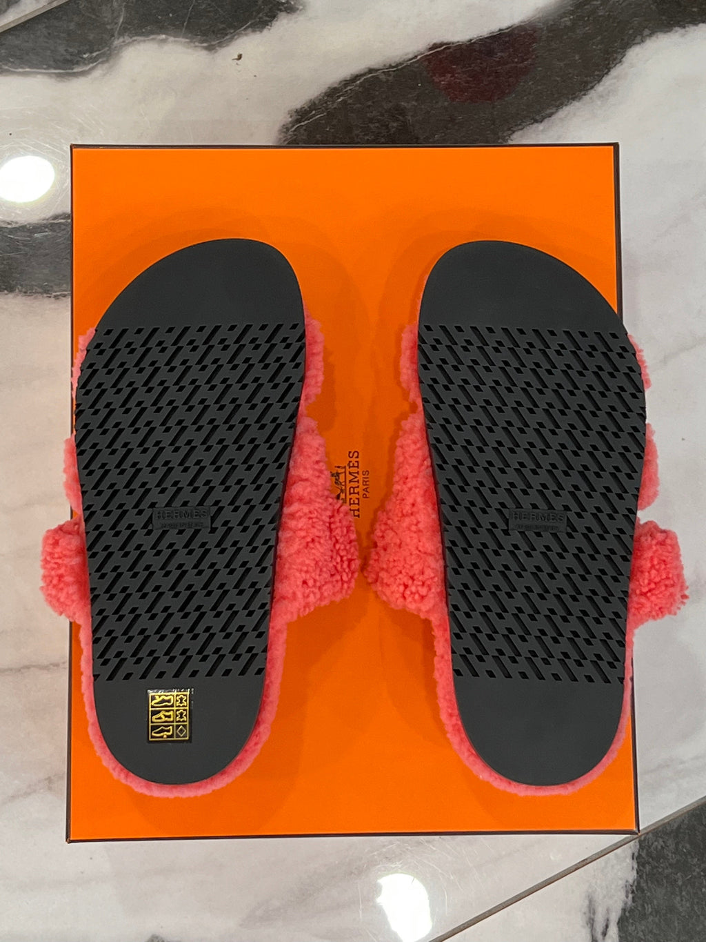 HERMÈS CHYPRE TECHNO WOOLSKIN SANDALS