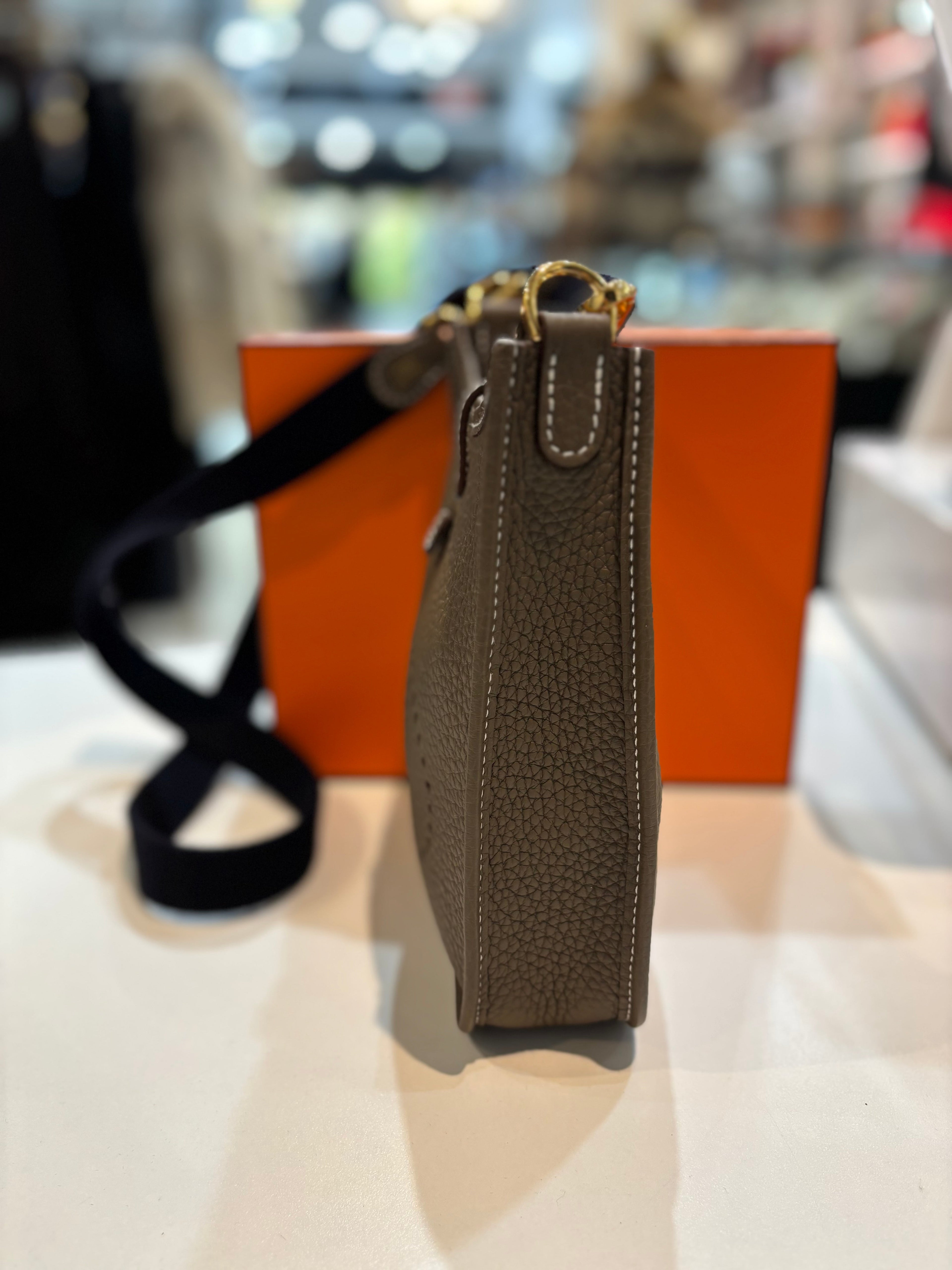 HERMÈS TAURILLON CLEMENCE AMAZONE EVELYNE TPM MINI BAG ETOUPE