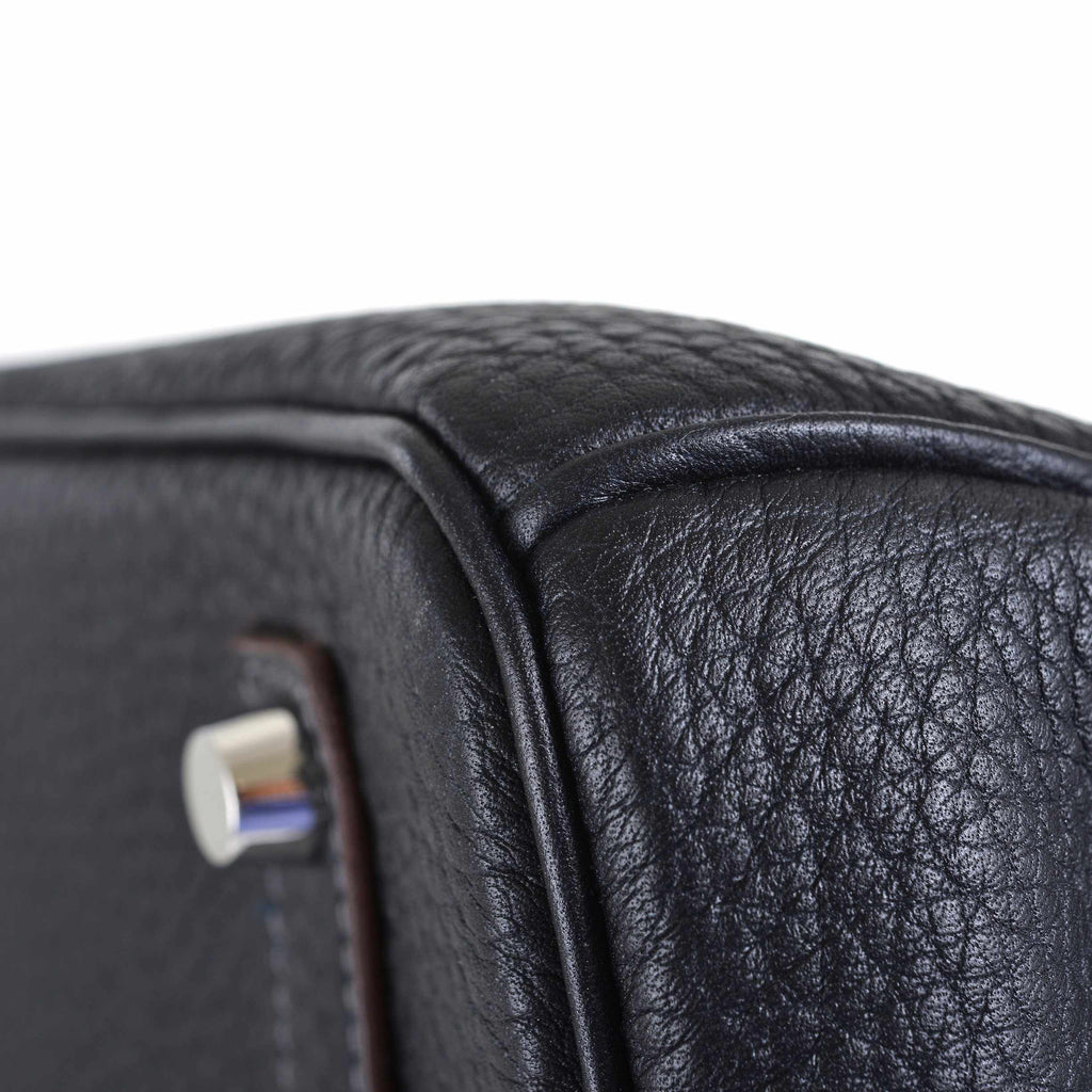 Hermès Club Birkin 35 Indigo Fjord, Barenia Leather & Crinoline Palladium Hardware - 2013, Q Square