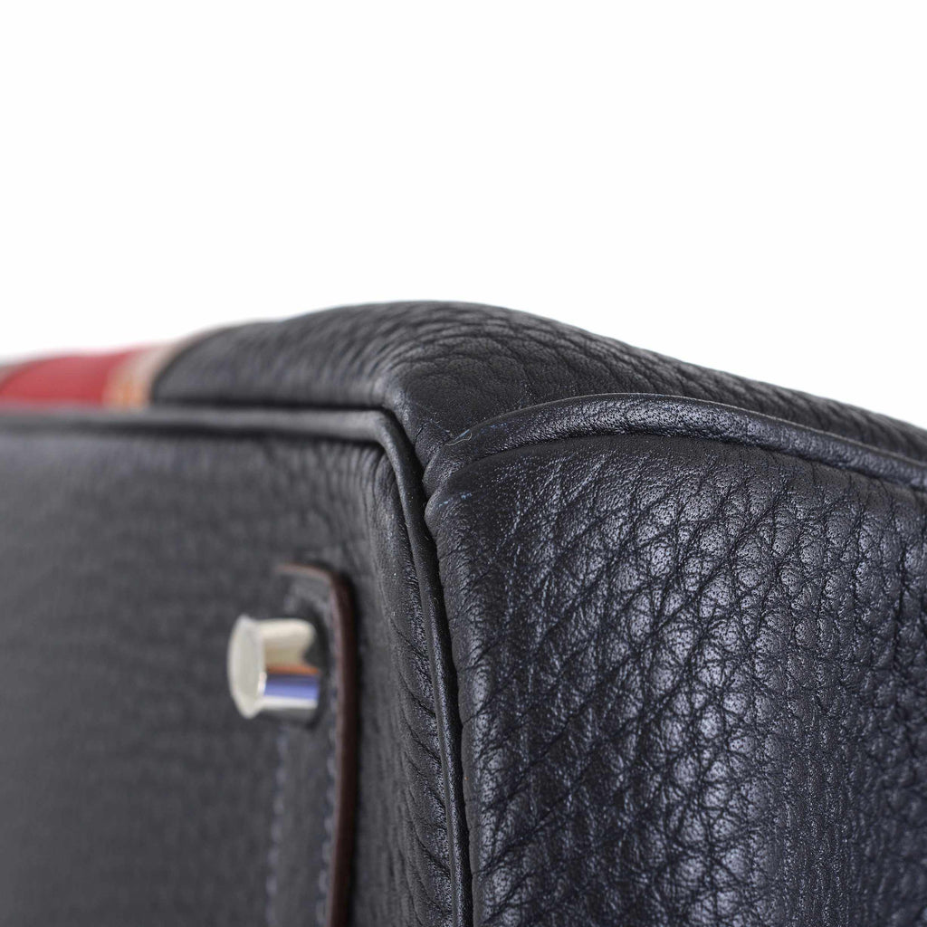 Hermès Club Birkin 35 Indigo Fjord, Barenia Leather & Crinoline Palladium Hardware - 2013, Q Square