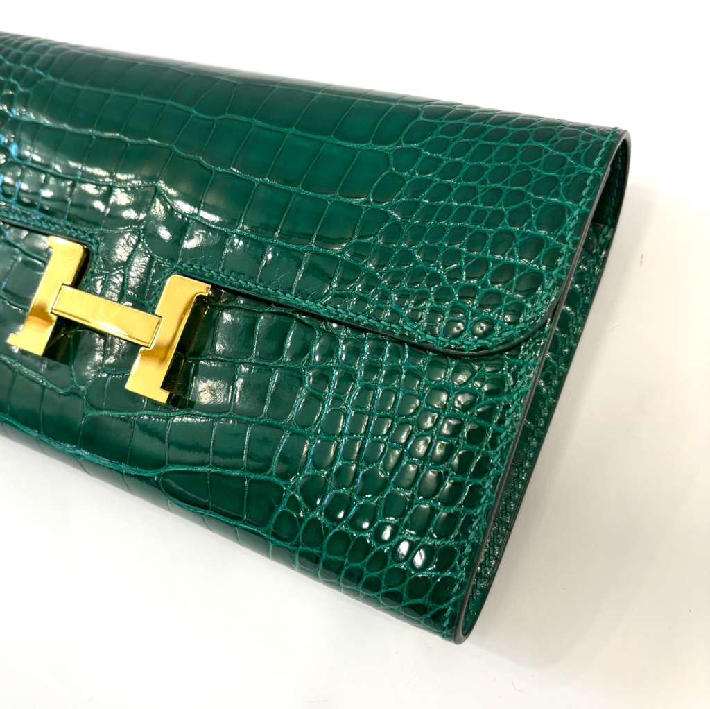 HERMÈS ALLIGATOR CROC LEATHER CONSTANCE LONG WALLET
