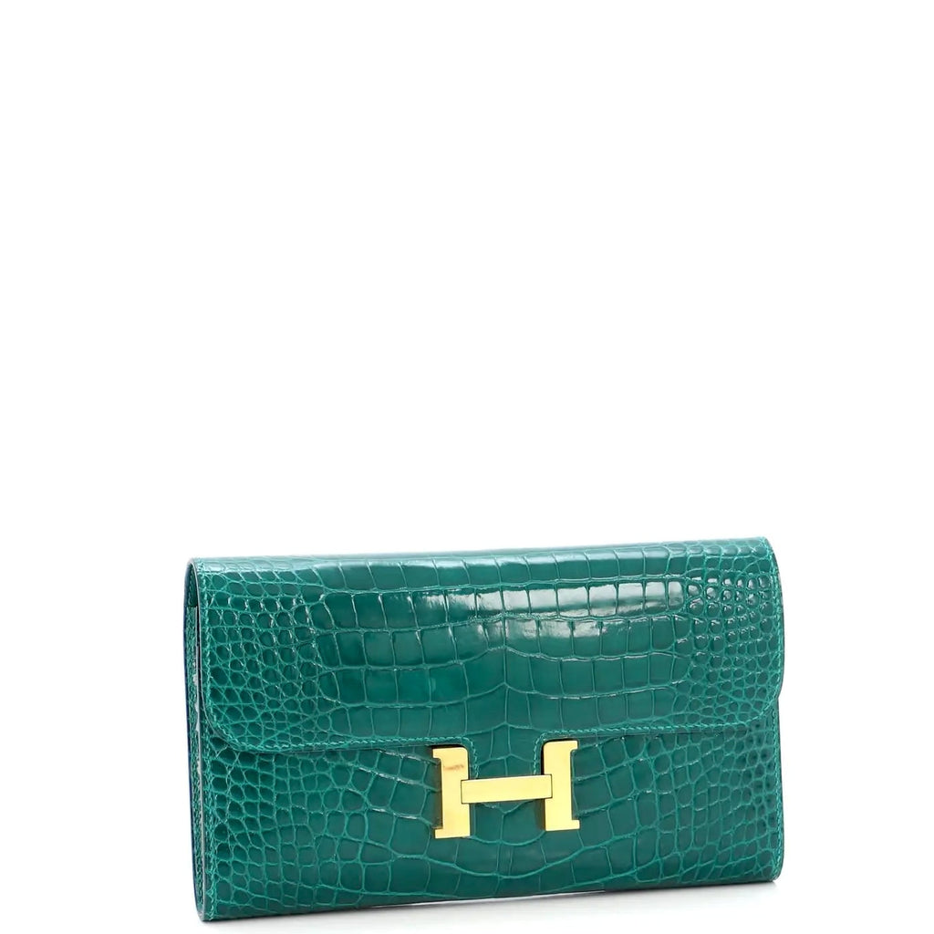 HERMÈS ALLIGATOR CROC LEATHER CONSTANCE LONG WALLET