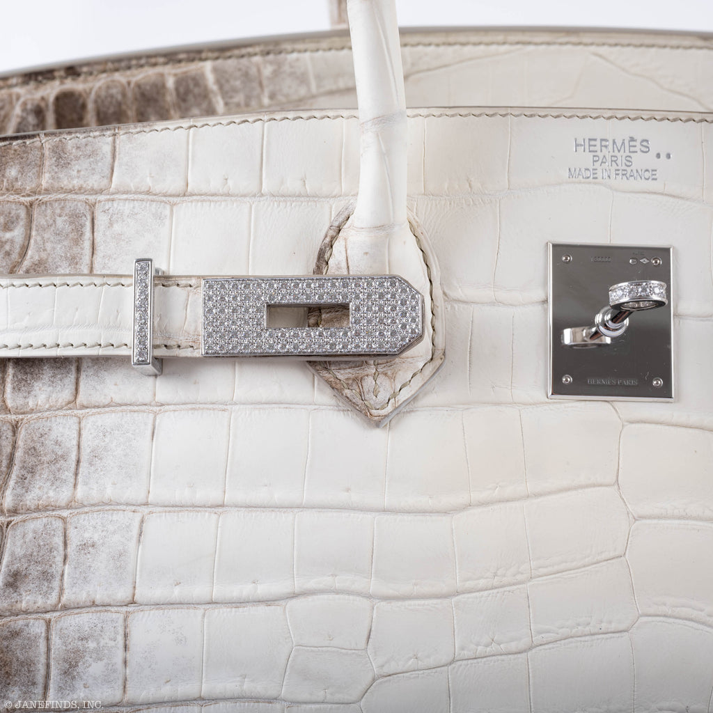 Hermès Diamond Himalaya Birkin 35 Matte Nilo Crocodile 18K White Gold Diamond Hardware