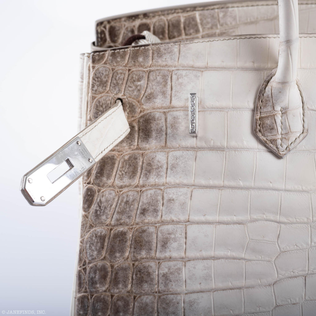 Hermès Diamond Himalaya Birkin 35 Matte Nilo Crocodile 18K White Gold Diamond Hardware