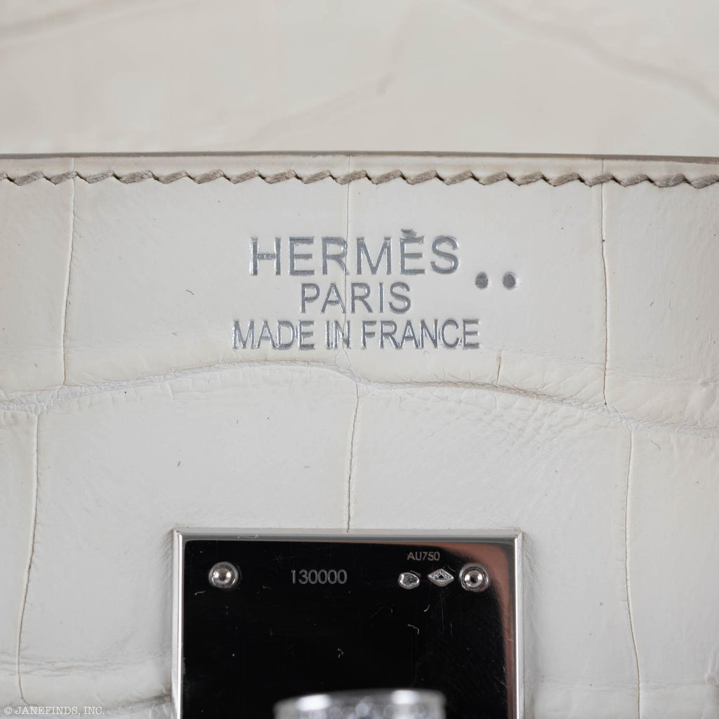 Hermès Diamond Himalaya Birkin 35 Matte Nilo Crocodile 18K White Gold Diamond Hardware