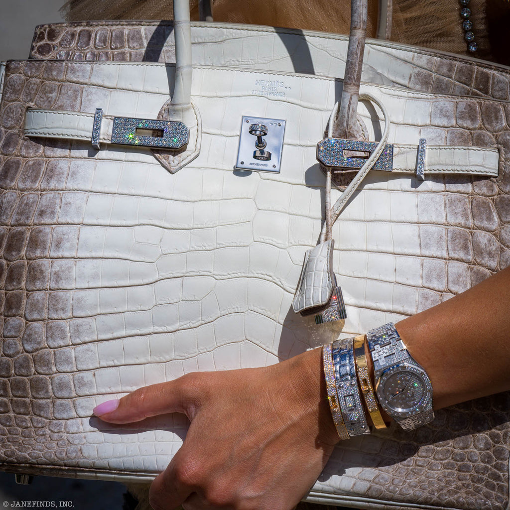 Hermès Diamond Himalaya Birkin 35 Matte Nilo Crocodile 18K White Gold Diamond Hardware