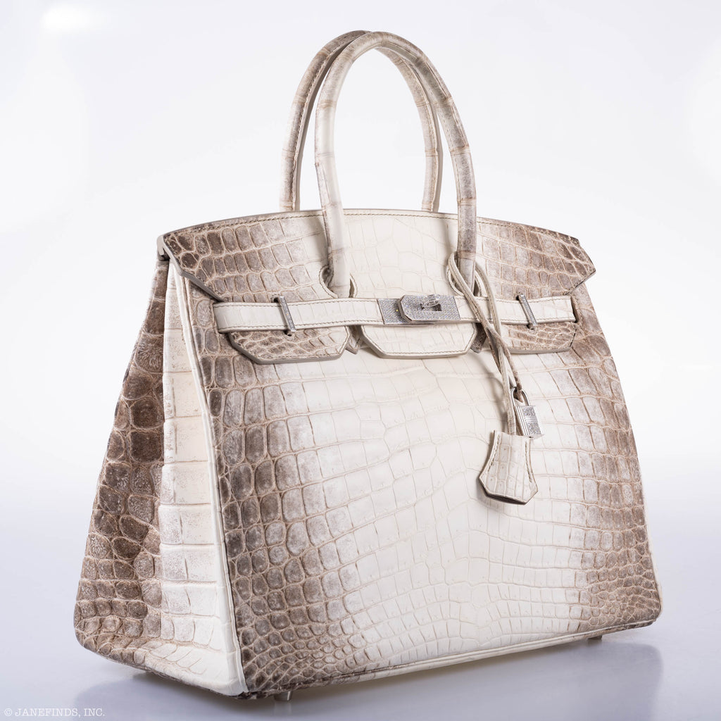 Hermès Diamond Himalaya Birkin 35 Matte Nilo Crocodile 18K White Gold Diamond Hardware