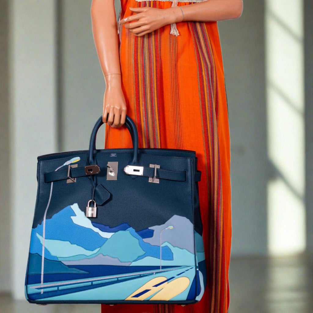 Hermès Endless Road HAC Birkin 50 Multicolor Togo and Swift Leather Palladium Hardware