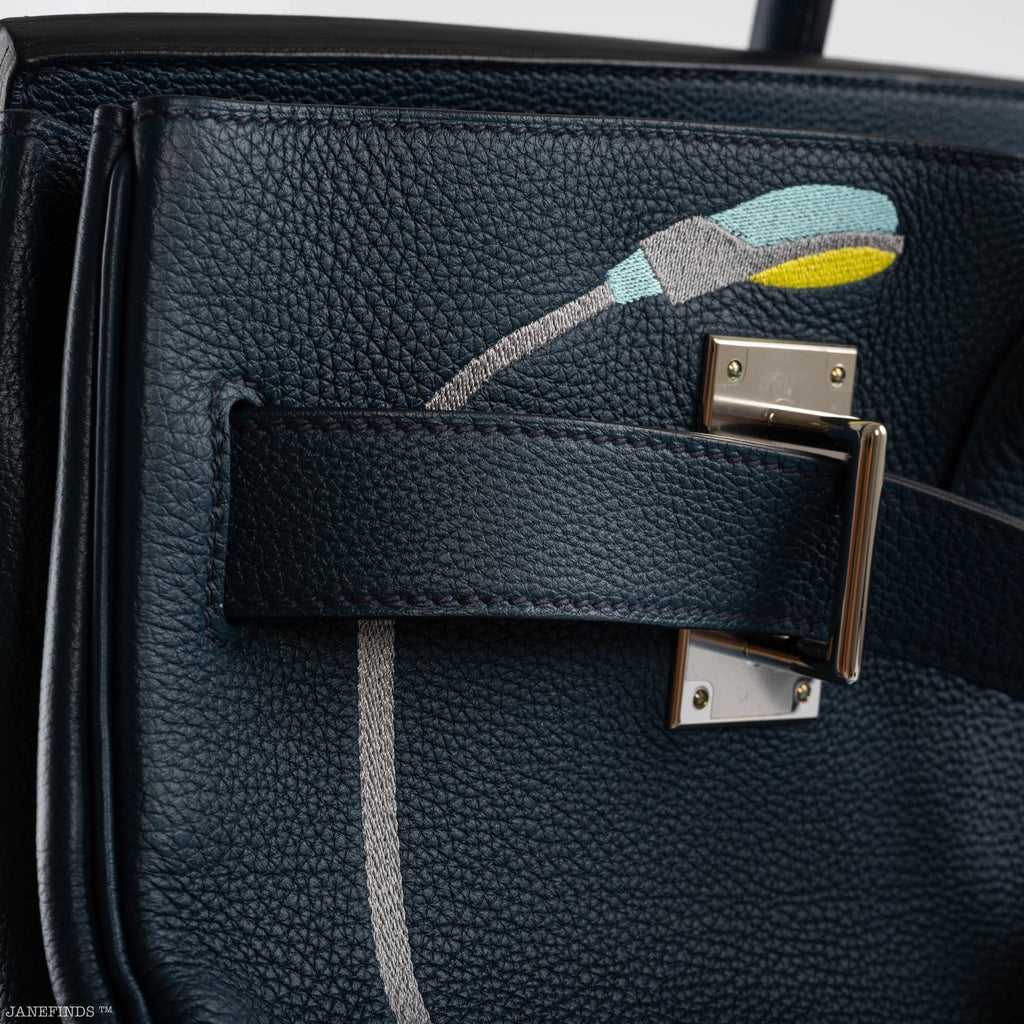 Hermès Endless Road HAC Birkin 50 Multicolor Togo and Swift Leather Palladium Hardware