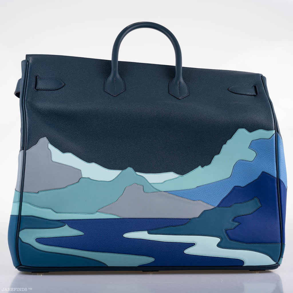 Hermès Endless Road HAC Birkin 50 Multicolor Togo and Swift Leather Palladium Hardware