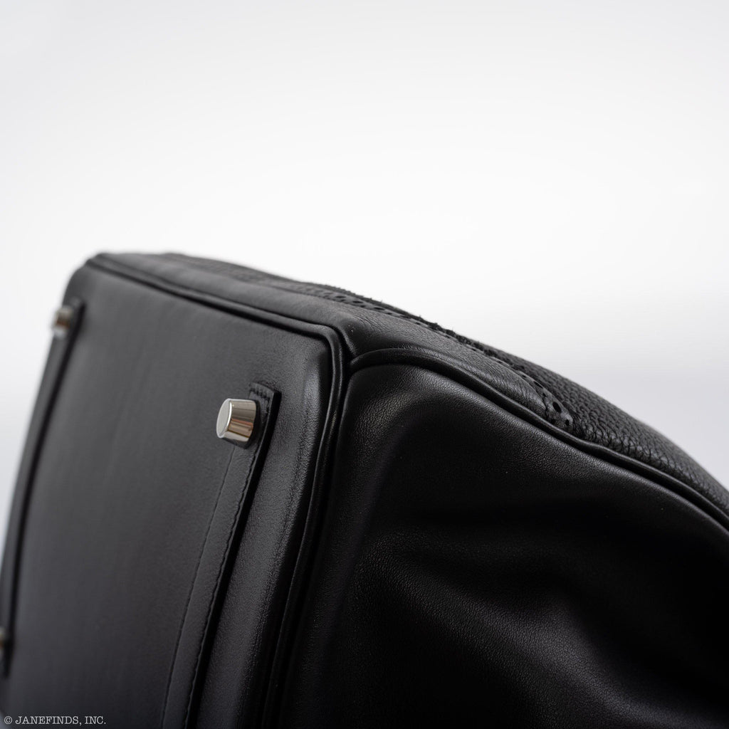 Hermès Ghillies Birkin 35 Black Togo & Evergrain with Palladium Hardware - 2015, T